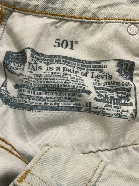 Levi’s 501 Cut Off Jean Shorts 27 Bleached High Rise Frayed Hem - Picture 5 of 10